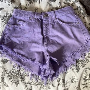 Kiri topshop purple festival shorts